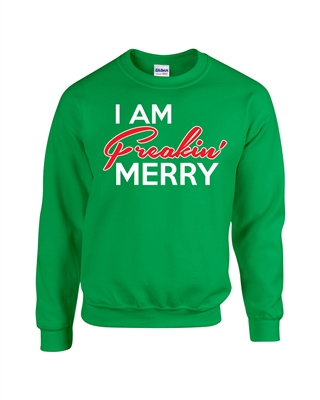 I'm Freakin' Merry - Christmas Unisex Crew Sweatshirt (1724)
