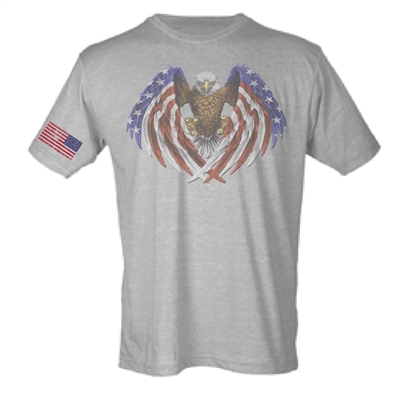 American Eagle Wings With Flag on Sleeve Sublimation Print Men's T-Shirt