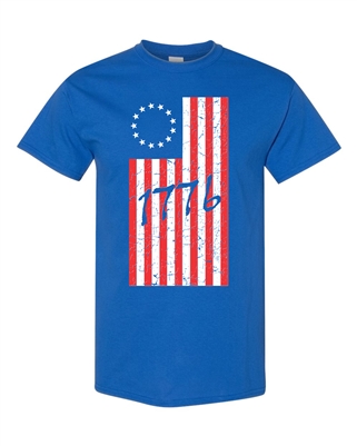 1776 Betsy Ross 13 Star Original US Flag Men's T-Shirt (999)