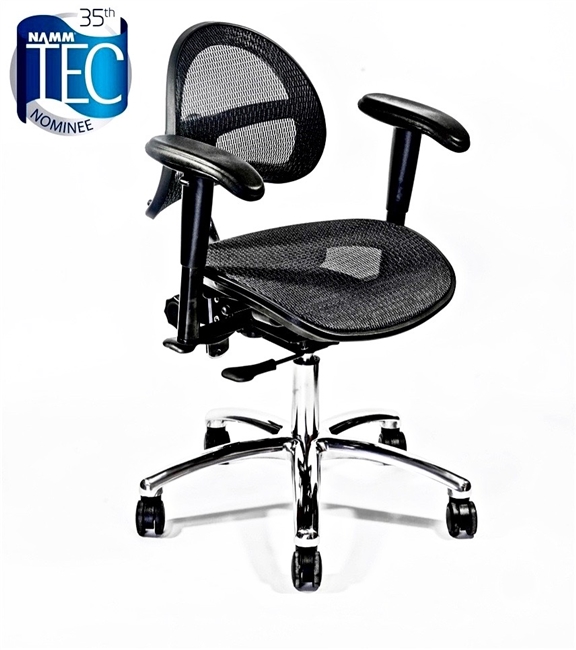 PhantomFocus eChairâ„¢ Raven Chrome - Master Engineer Series - LARGE Seat