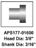 APS Brake Rivets 177-01600 - 3/8" Head & 3/16" Shank Size | Brown Aircraft Supply