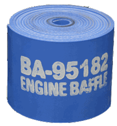 3/32" x 2" x 9' Silicone Engine Baffle (Smooth Finish) Blue