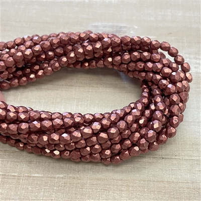 kelliesbeadboutique.com | 3mm  Saturated Metallic Grenadine Firepolish Beads