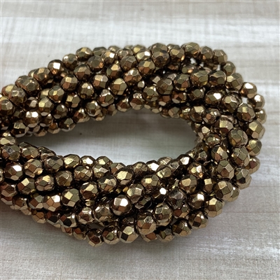 kelliesbeadboutique.com | 4mm Firepolish Bronze