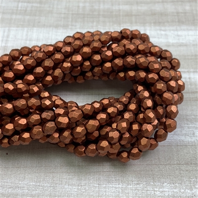 kelliesbeadboutique.com | 4mm Firepolish Metallic Antique Copper