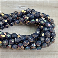 kelliesbeadboutique.com | 6mm Firepolish Oxidized  Bronze Titanium