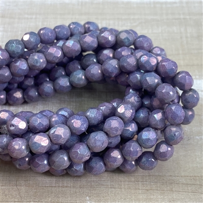 kelliesbeadboutique.com | 6mm Firepolish Op Amethyst Lustre