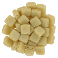 CzechMates Opaque LT Beige Tile Bead 6mm