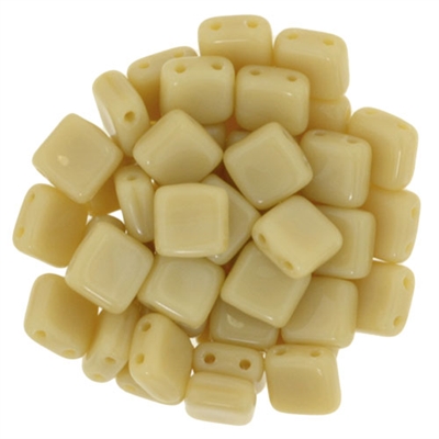 CzechMates Opaque LT Beige Tile Bead 6mm