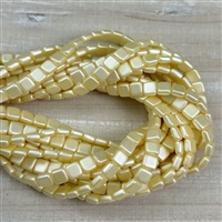 kelliesbeadboutique.com | Pearl Coat - Cream CzechMates Tile Beads 6mm