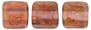 CzechMates Luster Rose Gold Topaz Tile Bead 6mm