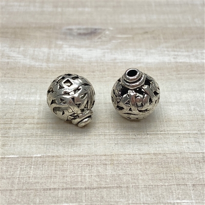 kelliesbeadboutique.com | Antique Silver 3 Hole Guru Bead