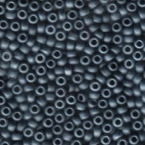 kelliesbeadboutique.com | 6/0 Miyuki Metallic Matte Blue Grey Seed Beads