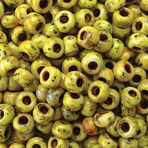 kelliesbeadboutique.com | 6/0 Picasso Canary Yellow Matte Seed Beads