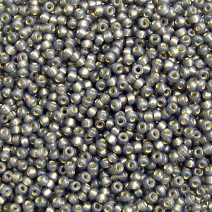 8/0 Duracoat Dark Charcoal Silver Lined Miyuki Seed Beads