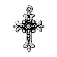 kelliesbeadboutique.com | TierraCast Fleur Cross Charm