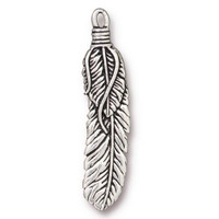 kelliesbeadboutique.com | TierraCast Feather 2" Charm