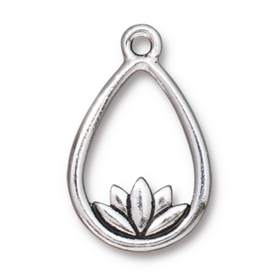 kelliesbeadboutique.com | TierraCast Lotus Teardrop Drop