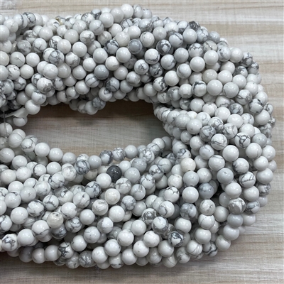 kelliesbeadboutique.com | 6mm White Howlite Strands