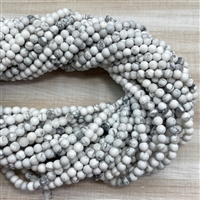 kelliesbeadboutique.com | 4mm Matte Howlite Round Beads