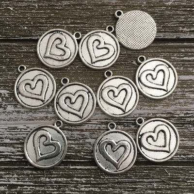 Antique Silver Heart Charm