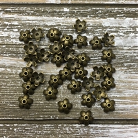 Small Flower Bead Caps - Antique Bronze
