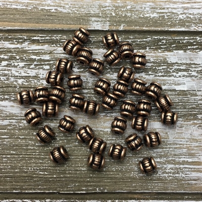 Small Barrel Bead - Antique Copper