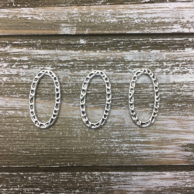 Oval Hammered Silver Rings