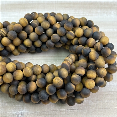 8mm Matte Tigers Eye Strands