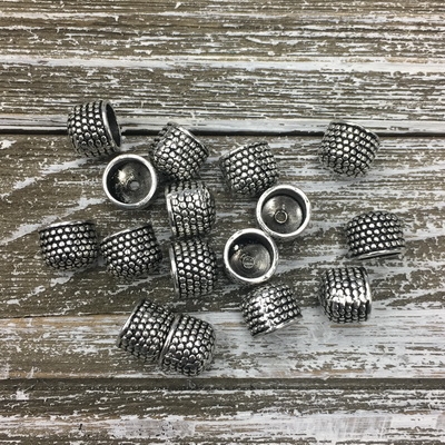Tibetan Style Bead Cones - Antique Silver