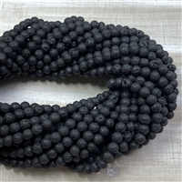 kelliesbeadboutique.com | 6mm Black  Lava Stone Strands