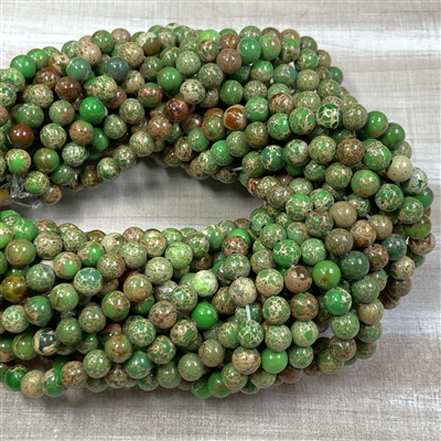 kelliesbeadboutique.com | 6mm Grass Green Aqua Terra Jasper