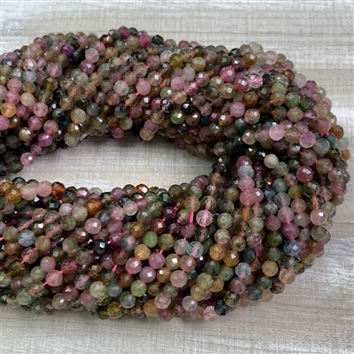 kelliesbeadboutique.com | 4mm Mixed Faceted Tourmaline Strands