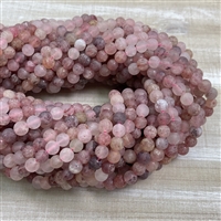 kelliesbeadboutique.com | 6mm Matte Strawberry Quartz Strands