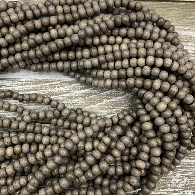 6mm Gray Wood Bead Strands