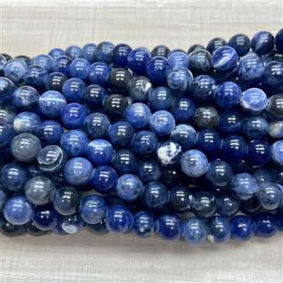 kelliesbeadboutique.com | 8mm Sodalite Large Hole Beads - Long Strand