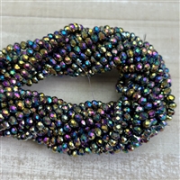 2x3mm Mardi Gras Faceted Chinese Crystals