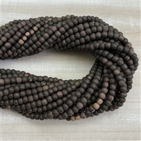 4-5mm Matte Ebony Wood Bead Strands