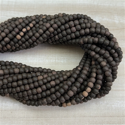 4-5mm Matte Ebony Wood Bead Strands