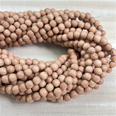 kelliesbeadboutique.com | 6mm Rose Wood Bead Strands