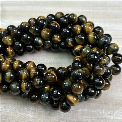 10mm Blue Gold Tigers Eye Strands