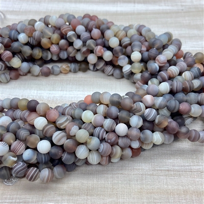 kelliesbeadboutique.com | 6mm Matte Botswana Agate Strands