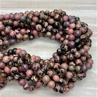 kelliesbeadboutique.com | 8mm Rhodonite Strands