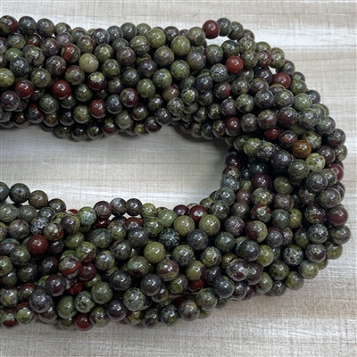 kelliesbeadboutique.com | 6mm Dragon Blood Jasper Strands