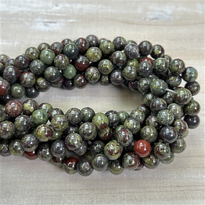 8mm Dragon Blood Jasper Strands