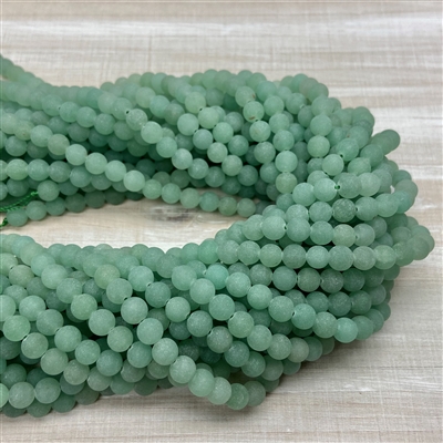 kelliesbeadboutique.com | 6mm Matte Green Aventurine Strands