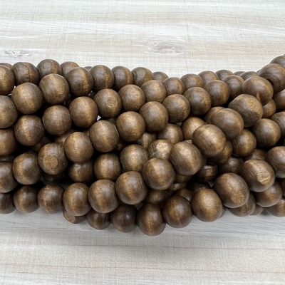 10mm Dark Wood Bead Strands