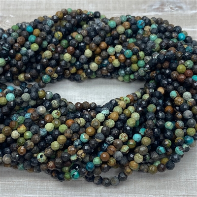 kelliesbeadboutique.com | 3mm Faceted Mixed Turquoise Beads