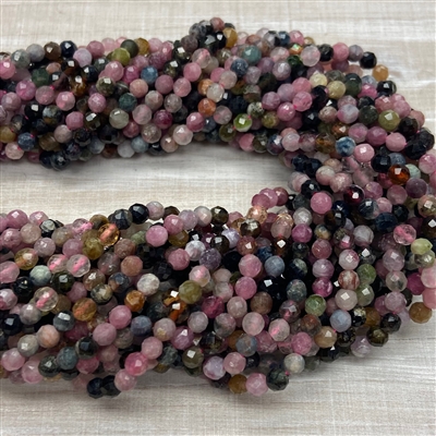 kelliesbeadboutique.com | 3mm Mixed Faceted Tourmaline Strands