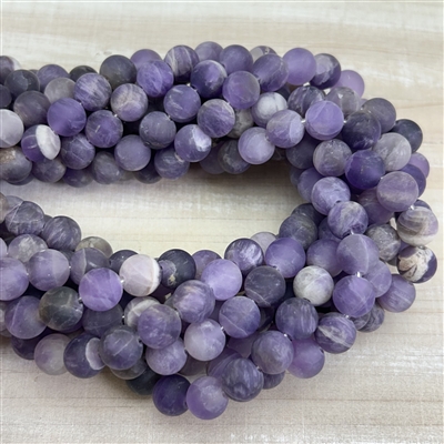 10mm Matte Chevron Amethyst Large Hole Beads